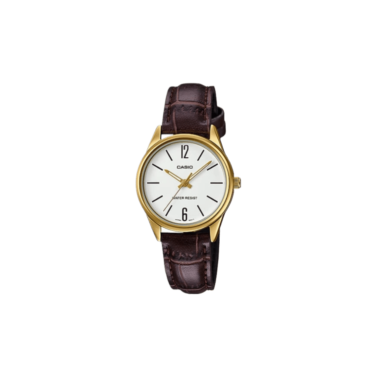 Casio LTP-V005GL-7B White Dial Brown Leather Watch