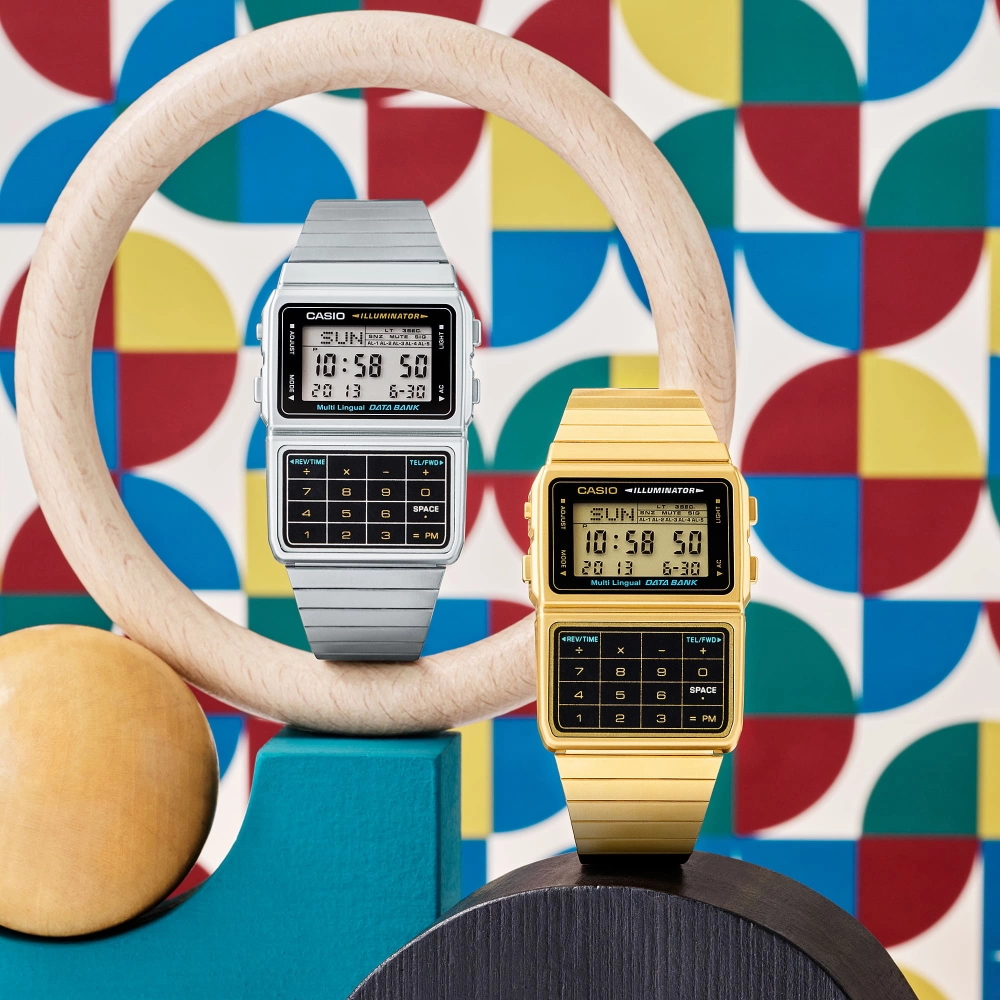 Casio DBC611G-1 Vintage Gold Tone Stainless Steel Band Data Bank Calculator - Image 4